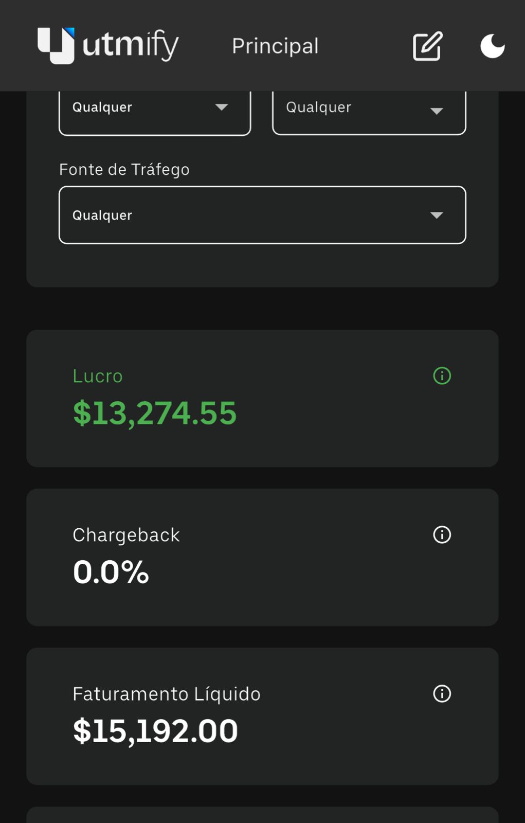 Resultados de faturamento